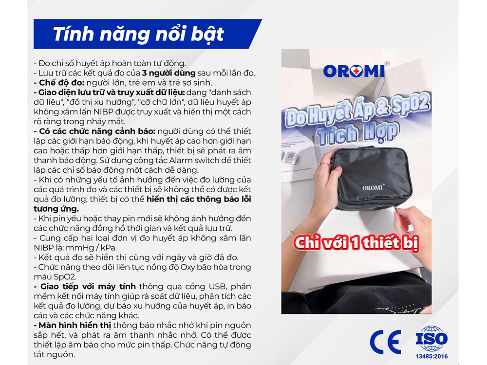 Máy đo huyết áp điện tử bắp tay Oromi CONTEC08C