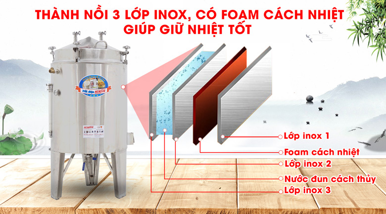 Nồi nấu rượu bằng điện Newsun 100kg/mẻ