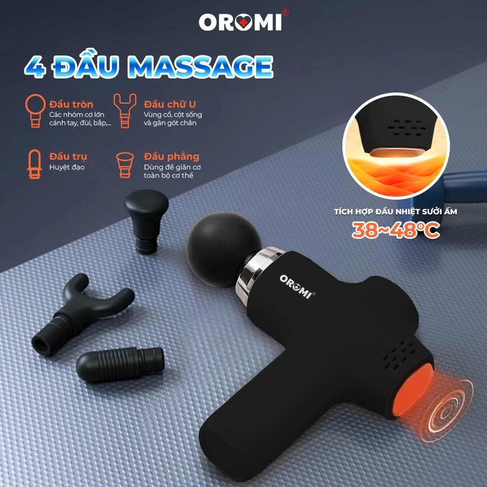 Súng massage nhiệt nóng cầm tay Oromi ORM-KT-5H