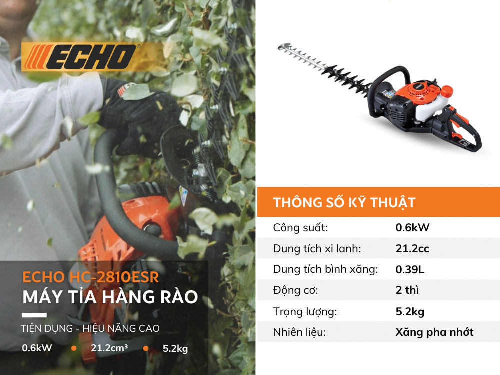 Máy tỉa hàng rào Echo HC2810ESR