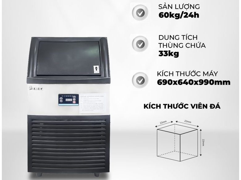 Máy làm đá viên P-Emic PD-60