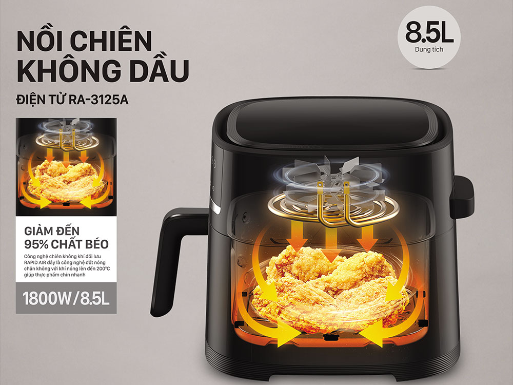 Nồi chiên không dầu điện tử Roler RA-3125A