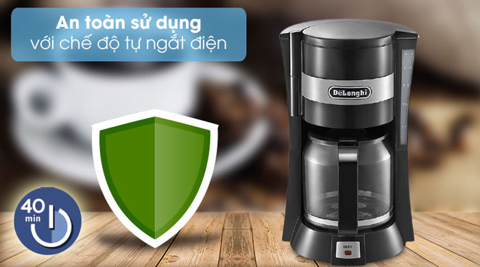 Máy pha cafe Delonghi ICM15210.1 có chức năng tự ngắt điện tiện ích