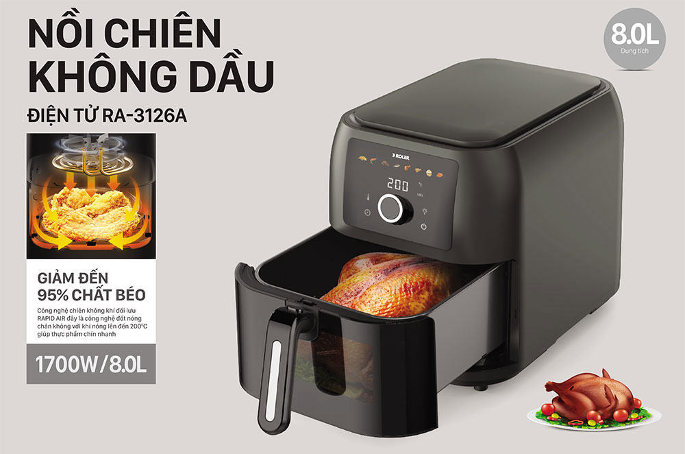 Nồi chiên không dầu điện tử Roler RA-3126A