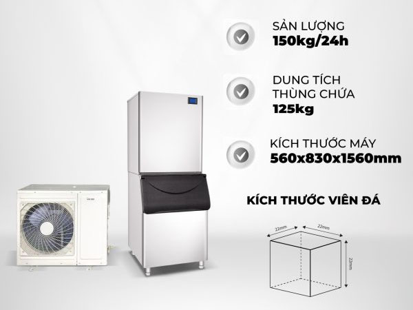 Máy làm đá viên P-Emic P-150A(O)