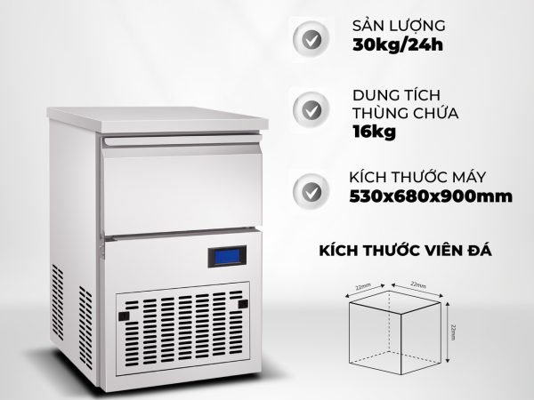 Máy làm đá viên P-Emic P-30A 