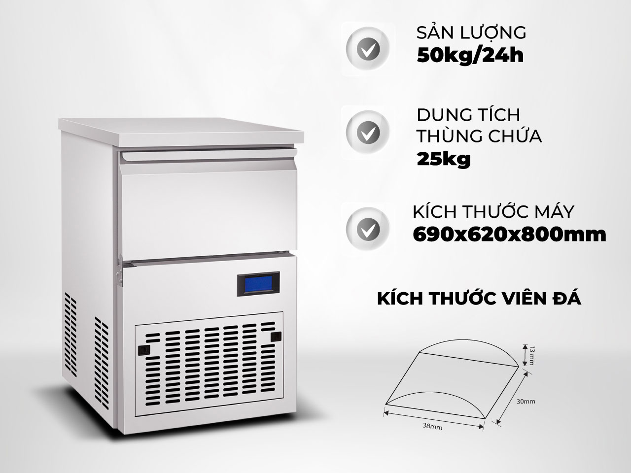 Máy làm đá viên P-Emic P-50A-Y