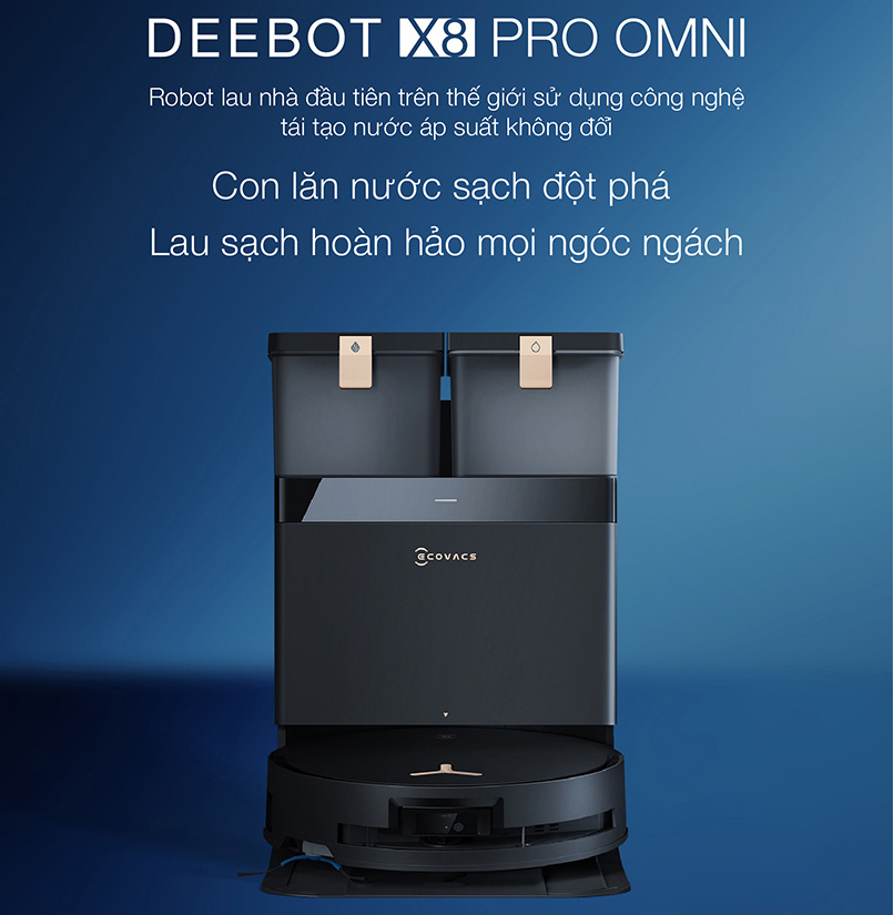 Robot hút bụi lau nhà Ecovacs Deebot X8 Pro Omni 2025