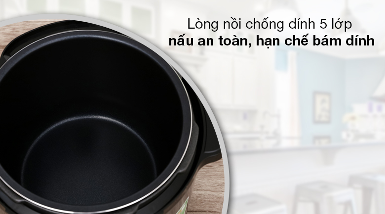 Lòng nồi áp suất điện Tefal CY601868 có phủ chống dính cao cấp