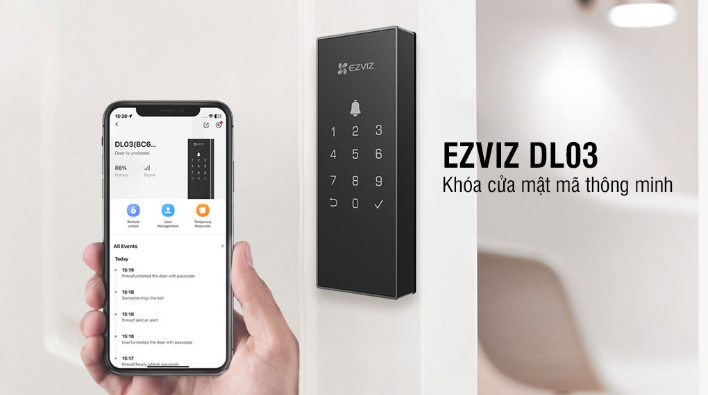 Khóa cửa mật mã thông minh Ezviz DL03