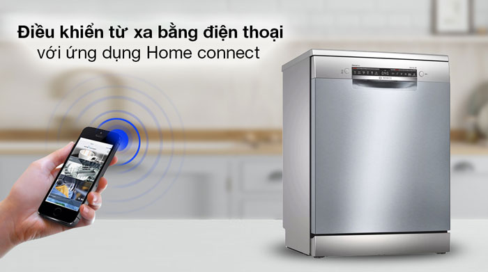 Máy rửa bát độc lập Bosch SMS4HCI48E có chức năng điều khiển bằng điện thoại