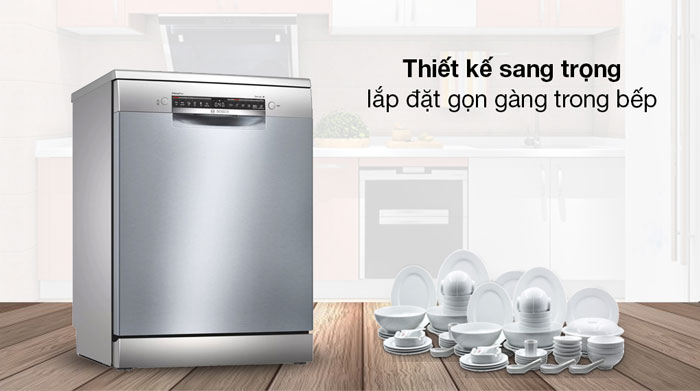 máy rửa bát Bosch Serie 4 SMS4HCI48E có kiểu dáng hiện đại, sang trọng