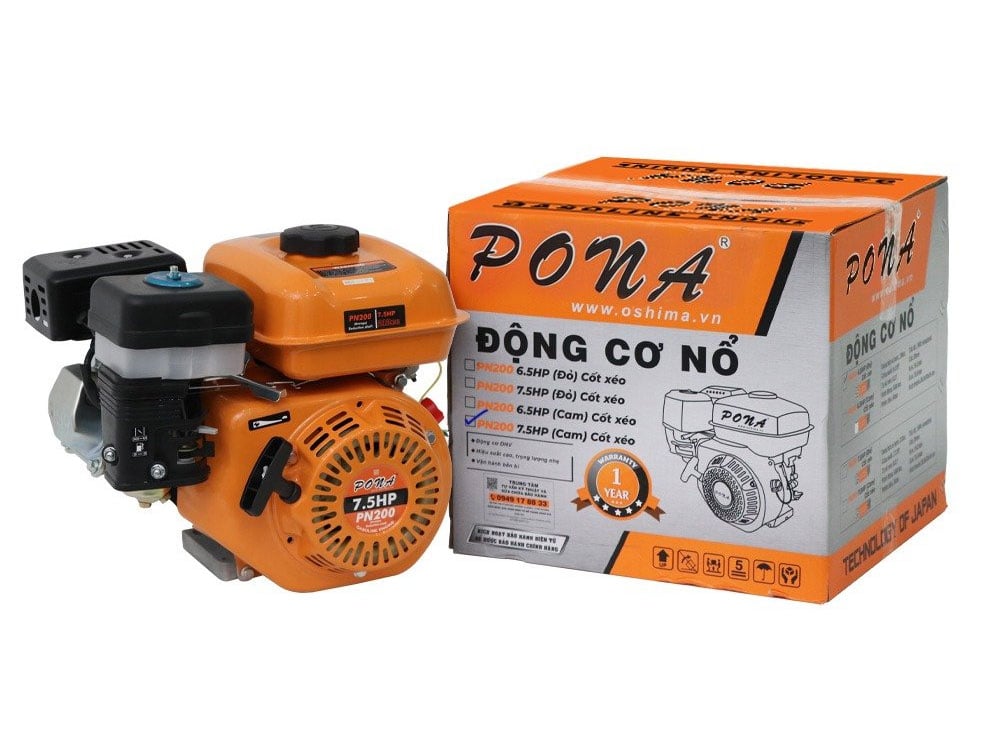 Động cơ nổ 4 thì Pona PN200 7.5HP (Cốt xéo)