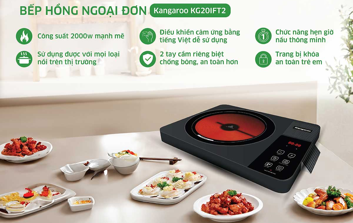 Bếp hồng ngoại đơn Kangaroo KG20IFT2