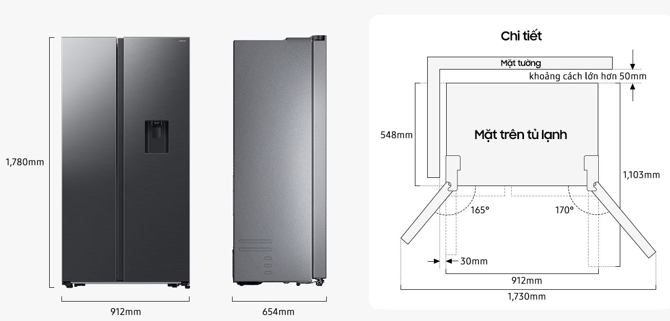 Tủ lạnh Samsung Inverter 578 lít Side By Side RS57DG410EB4SV