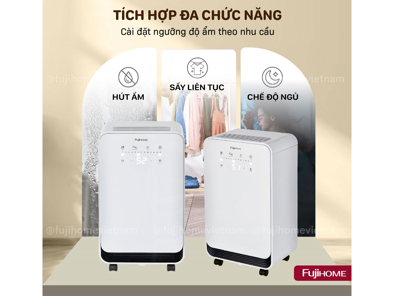 Máy hút ẩm dân dụng Fujihome DH12NEW