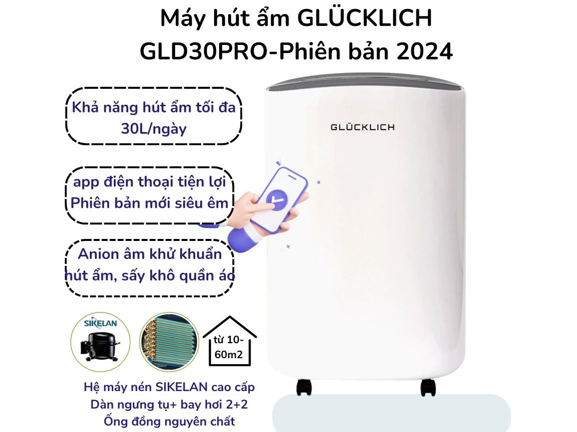 Máy hút ẩm Glucklich GLD30 Pro 