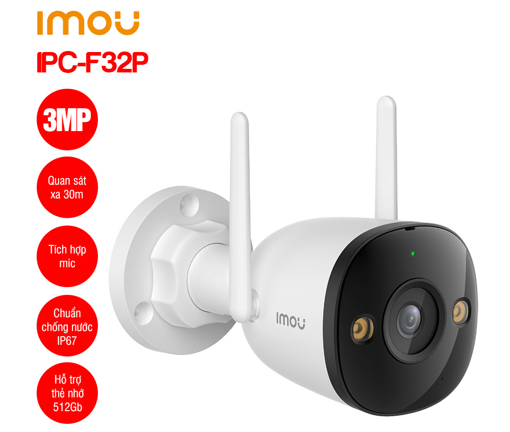 Camera Wifi ngoài trời 3MP IMOU IPC-F32P