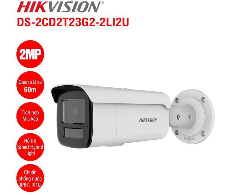 Camera IP 2MP Hikvision DS-2CD2T23G2-2LI2U