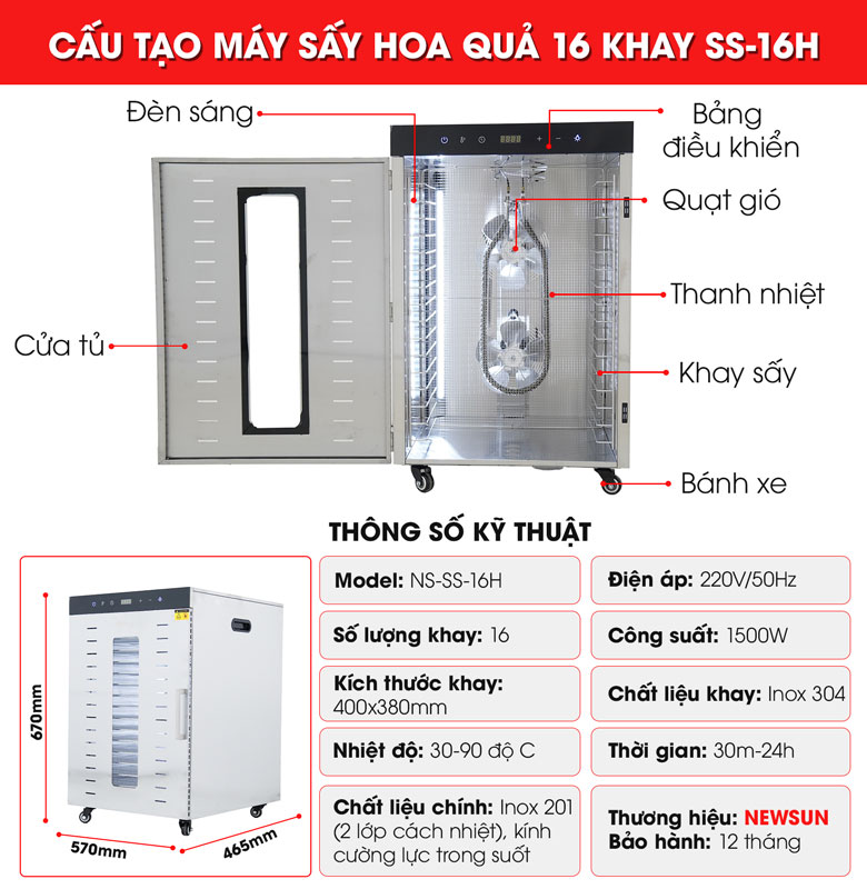 Máy sấy hoa quả  