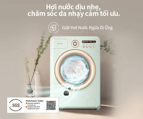 Máy giặt sấy Hisense Inverter WD105R5 sử dụng công nghệ giặt hơi nước hiện đại