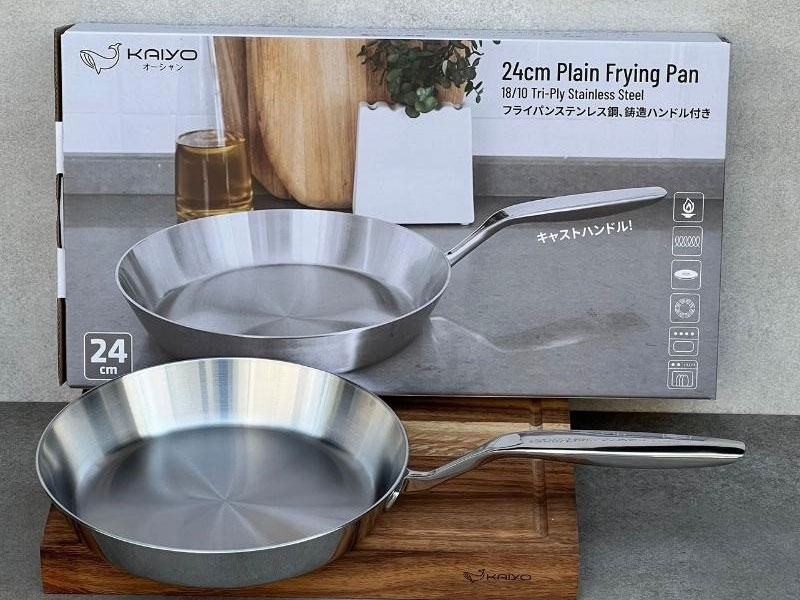 Chảo đúc inox 3 lớp đáy liền Tri-Ply Kaiyo size 24cm