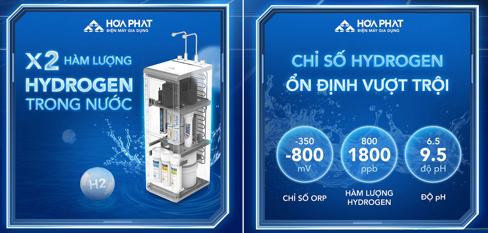 Máy lọc nước Hòa Phát Hydrogen ion kiềm RO HyperS HPA855