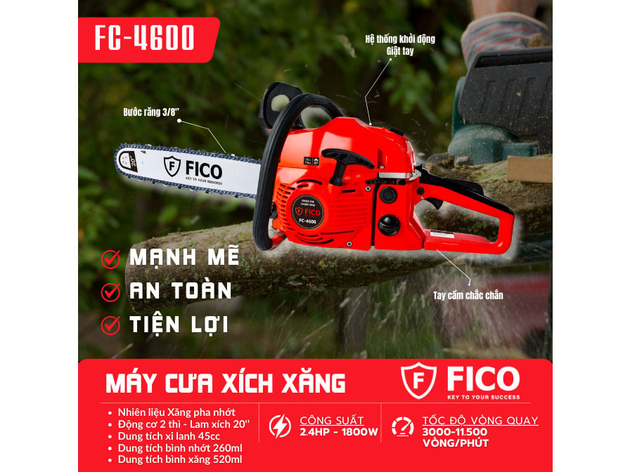 Máy cưa xích chạy xăng 