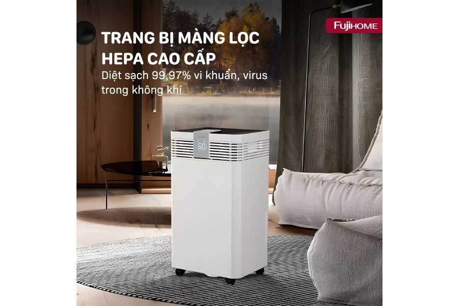 Fujihome DH60W-HEPA có khả năng lọc không khí tối ưu