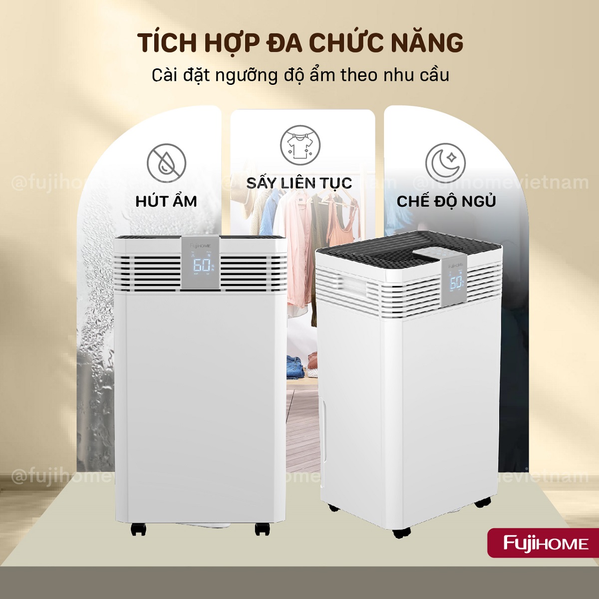 Fujihome DH60W-HEPA có 3 chế độ 