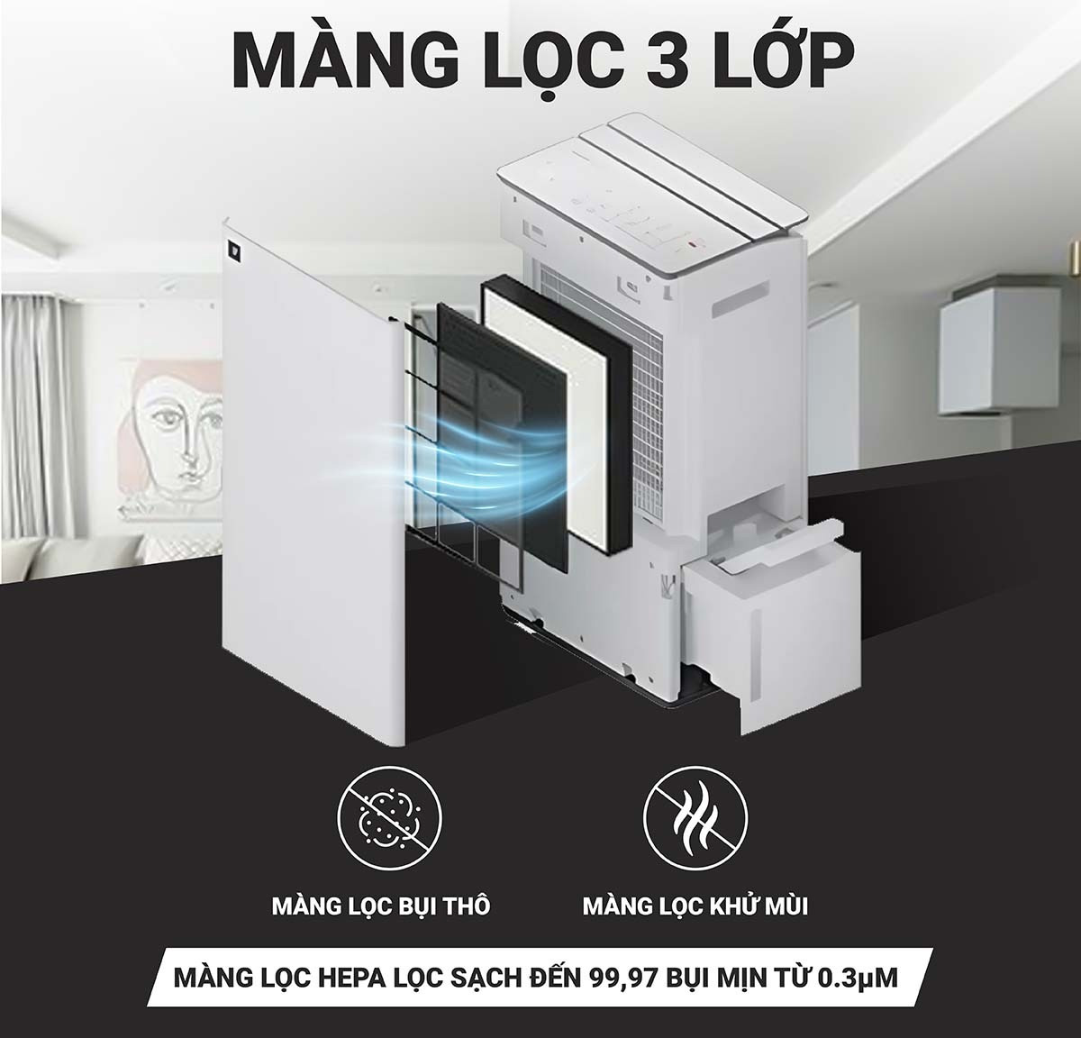 Máy hút ẩm lọc khí Sharp DW-T30FV-W