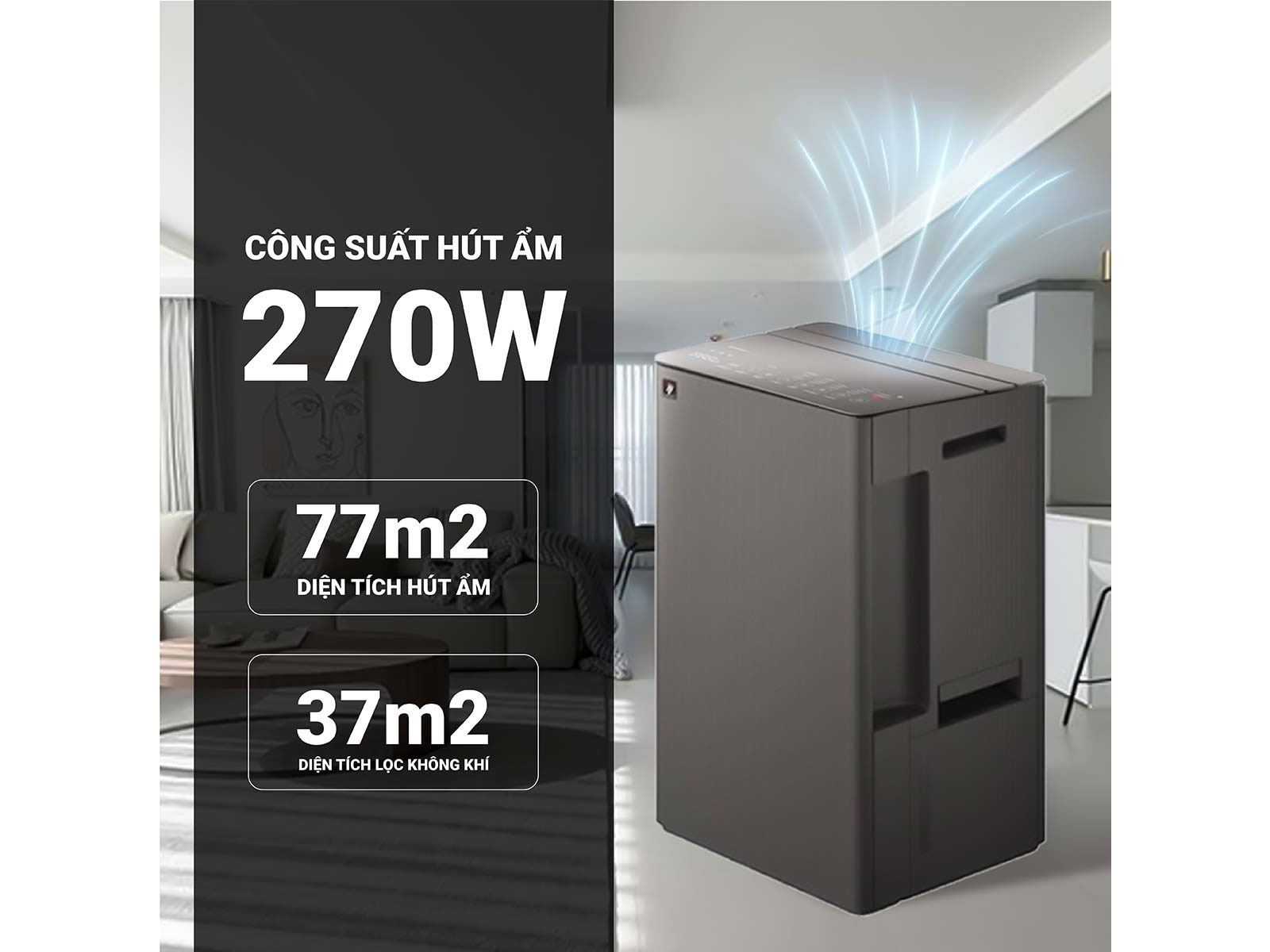 Máy hút ẩm kết hợp lọc khí Sharp DW-T30FV-H