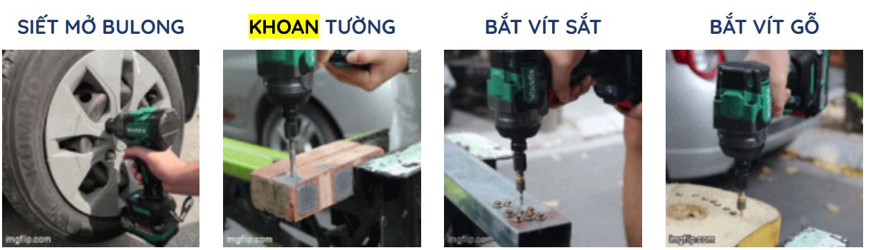 Máy siết bu lông dùng pin Workfix  