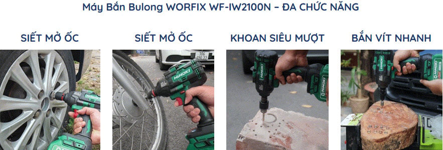 Máy bắn, siết bu lông Workfix WF-IW2100N