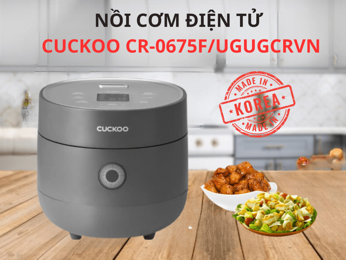 Nồi cơm điện tử Cuckoo CR-0675F/UGUGCRVN 1.08L màu xám