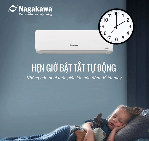 điều hòa 1 chiều Nagakawa Inverter 18.000 BTU/H NIS-C18R2H12 có tính năng hẹn giờ