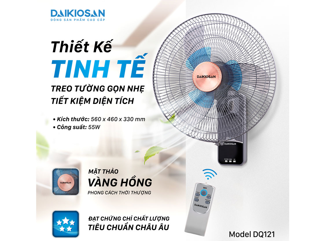 Quạt treo tường lifestyle Daikiosan DQ121