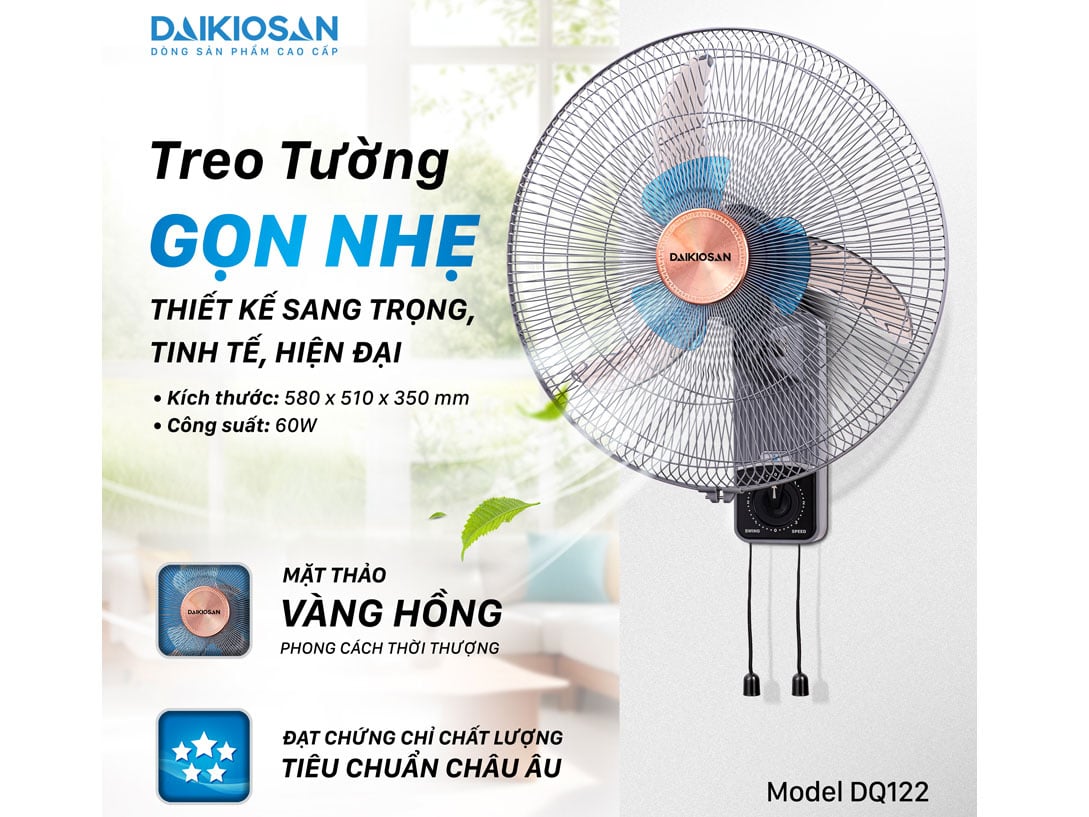 Quạt treo tường lifestyle Daikiosan DQ122