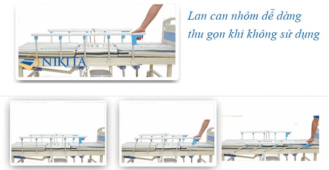 Giường y tế 5 tay quay Nikita NKT-DCN05