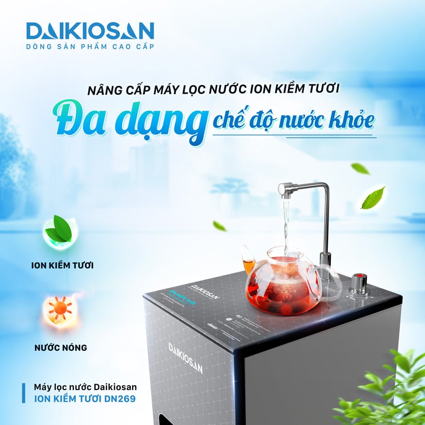 Máy lọc nước ion kiềm tươii Daikiosan DN269