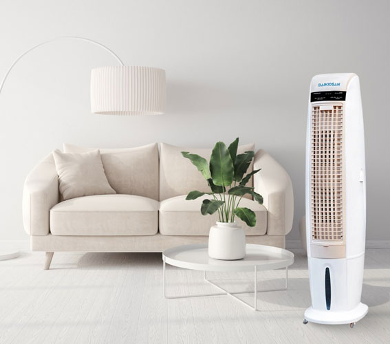 Máy làm mát Daikiosan DM106 có công suất hoạt động mạnh mẽ là 350W thích hợp làm mát cho phòng từ 30 - 40m2