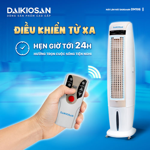 Quạt điều hòa Daikiosan DM106 có chức năng hẹn giờ và điều khiển từ xa