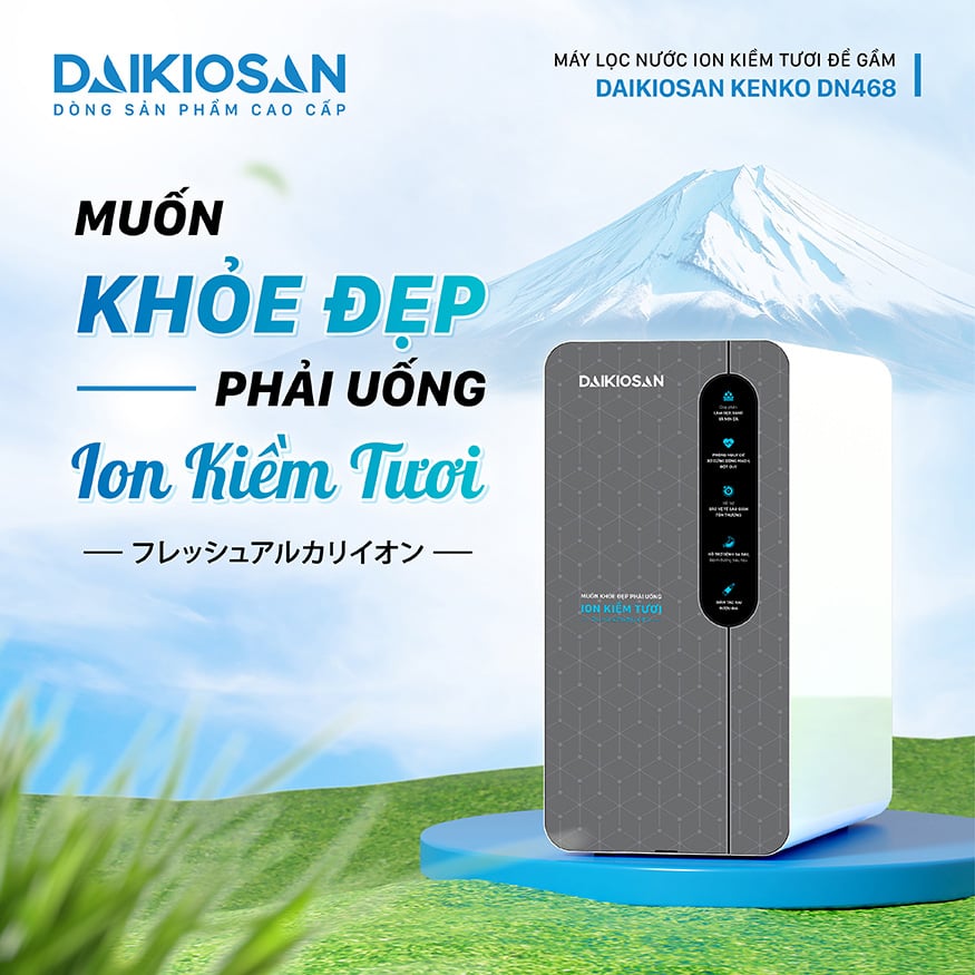 Máy lọc nước ion kiềm tươi để gầm Daikiosan DN468