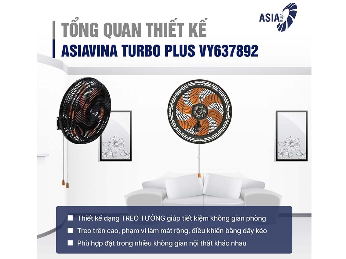 Quạt treo tường ASIAVINA Turbo Plus VY637892