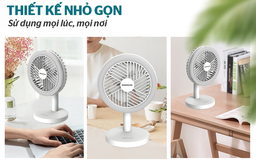 Quạt sạc mini Sunhouse SHD7114