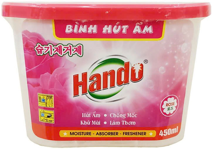 Bộ 2 bình hút ẩm đa năng Hando 450ml có hương thơm hoa hồng dịu nhẹ 