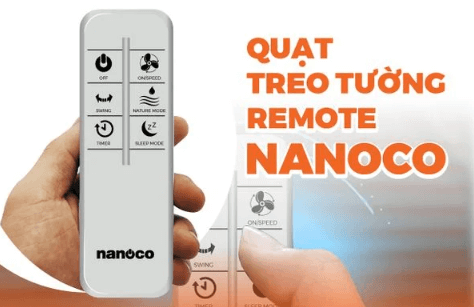 NWF1610RC là mẫu quạt treo tường Nanoco có điều khiển từ xa