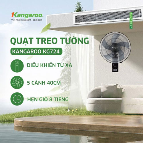 quạt treo tường Kangaroo KG724 có nhiều ưu điểm nổi bật