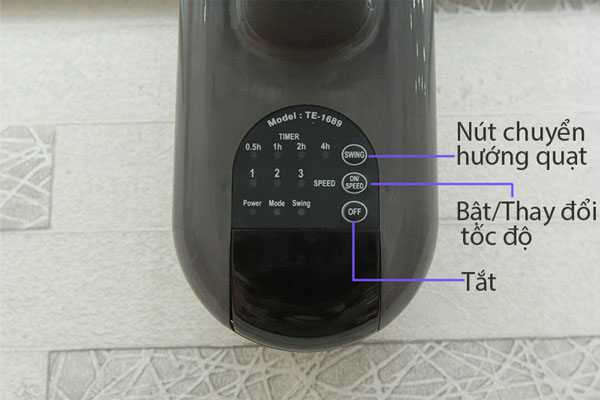 Bảng điều khiển của quạt treo tường Lifan TE-1689