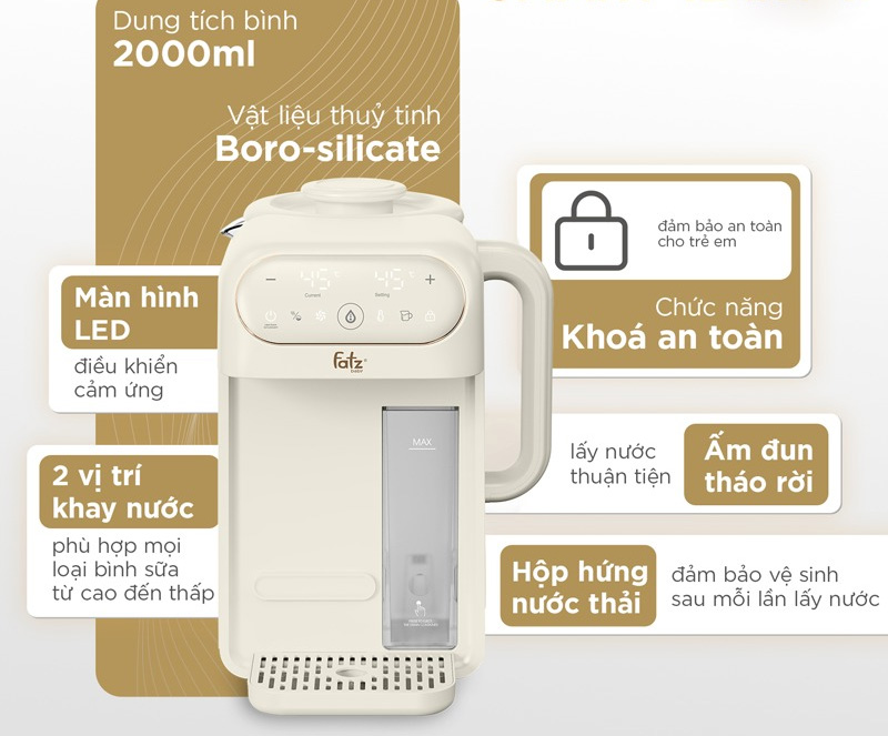 Máy đun và hâm nước pha sữa thông minh tiện lợi Smart 12 Plus – FB3824TN